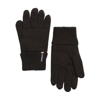 Strickhandschuhe SUPERDRY "ESSENTIAL LOGO KNITTED GLOVES", Damen, schwarz, Strick, Materialmix, unifarben, casual, Handschuhe Image