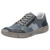 Sneaker RIEKER, Herren, Gr. 43, blau (blau kombiniert), Leder, kontrastfarbene Details, Basic, Schuhe, Schnürschuh, Halbschuh, Freizeitschuh mit Reißverschluss
