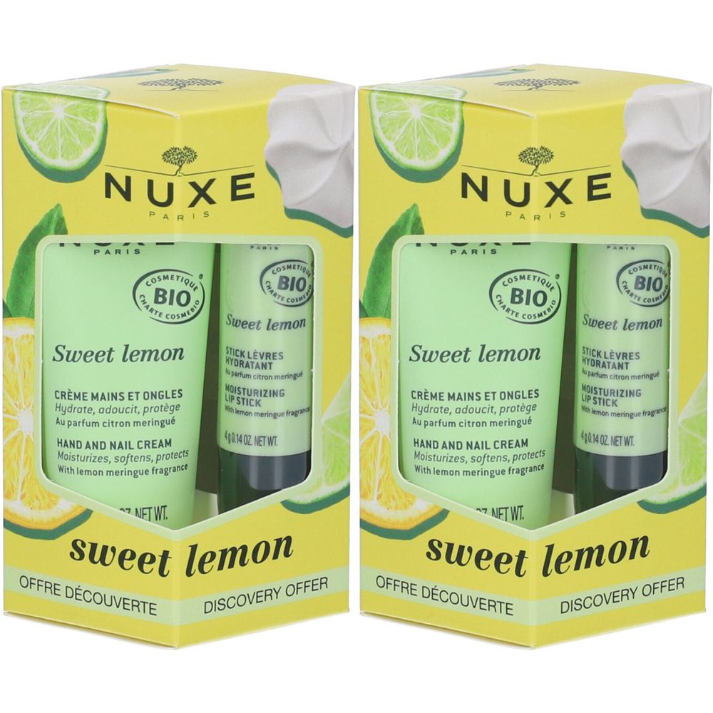 Nuxe Sweet Lemon Set Crema Mani e Unghie + Stick Labbra 2x1 pz