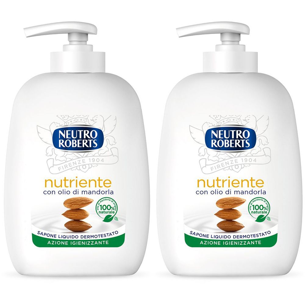 NEUTRO ROBERTS Nutriente con Olio di Mandorla 2x200 ml Sapone liquido
