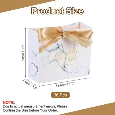 36Pcs Thank You Gift Bags with Champagne Color Ribbons