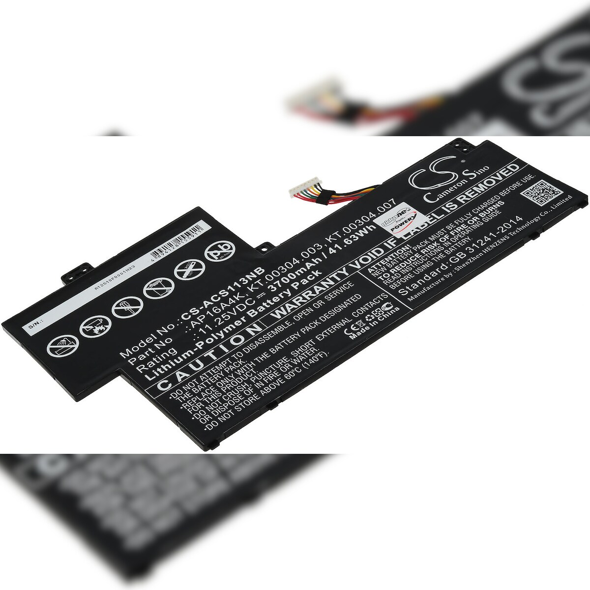 Powery Akku passend für Laptop Acer Aspire One Cloudbook 11 AO1-132,Swift 1 SF113-31-P2CP,Typ AP16A4K u.a.