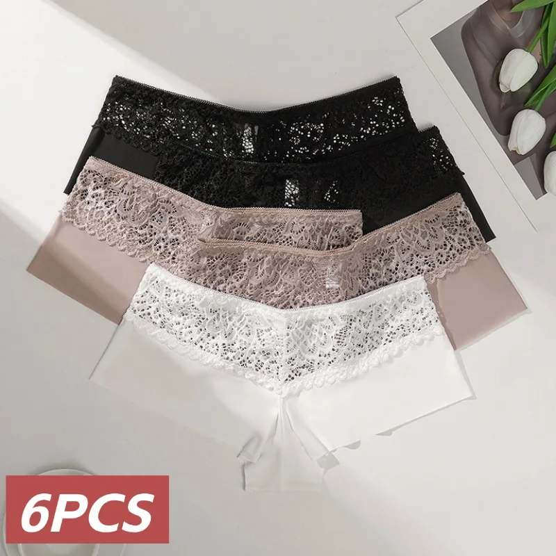 6 Stück Frauen sexy Höschen Spitze Boxer perpektive nahtlose weibliche Unterwäsche Versuchung Boy shorts Boxer für Frauen Dessous heiß Image