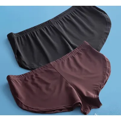 Herren-Aro-Hose, elastisch, Eisseide, kühles Gefühl, schnell trocknend, Oose, bequeme Sport-Boxershorts, seitliche Gabel, mittlere Taille, lässige Heim-Nachtwäsche Image