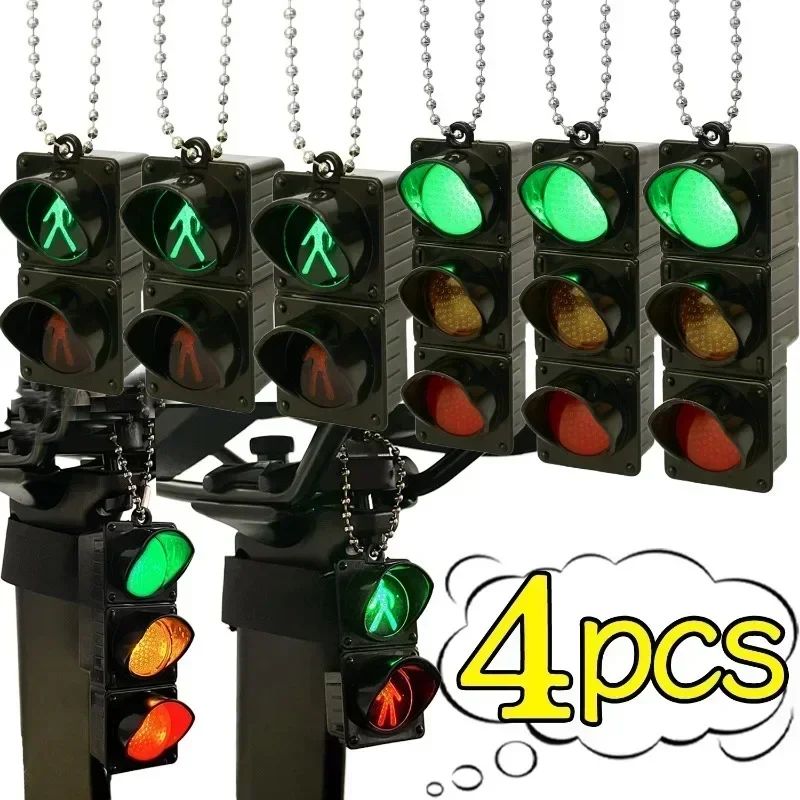 1/4Pcs Simulation Elektronische Ampel Schlüsselbund Anhänger Mini Fußgänger Licht LED Licht-emittierende Spielzeug Kinder Kognitive spielzeug Geschenk Image