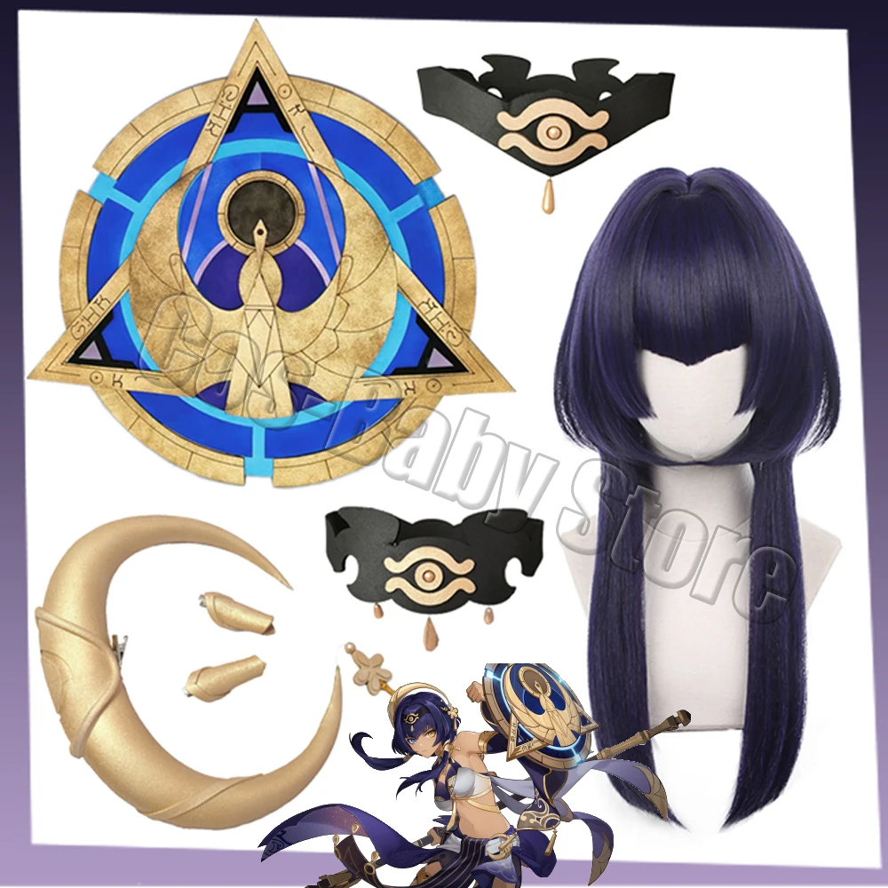 Giochi Genshin Impact Candace Staff of the Scarlet Sands Cosplay Genshin Candace parrucche sintetiche per capelli copricapo Halloween puntelli giocattolo
