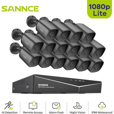 16CH Überwachungskamera Set 1080P Kamera ir Nachtsicht Fernüberwachung cctv Videoüberwachungsset Image