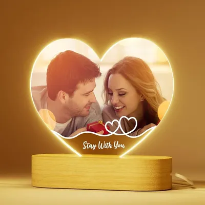 Personalized Father's Day Gift for Mother Him Her Customized Acrylic Picture Frame With LED Light