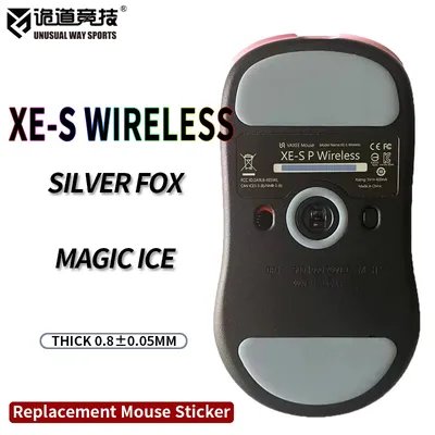 UnusualWaySports Mouse Skates Feet XE-S XES Wireless Cambered Surface PTFE Anti Collapse Multilayer Magic Ice Black Silver Fox