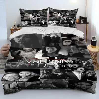 The Vampire Diaries Comforter Bedding Set,Duvet Cover Bed Set Quilt Cover Pillowcase,King Queen Size