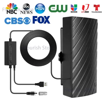6000 Miles 39DBI Digital TV Antenna HDTV Amplified 4K 1080P Waterproof Outdoor Indoor