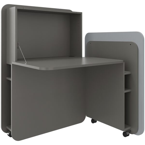 fm Büromöbel Sekretär »FLATup« rechts öffnend basaltfarben blau, 107x126x91 cm