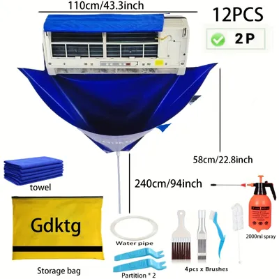 5/7/10/11pcs Air Conditioner Cleaning Cover Kit Clean Tool Waterproof Dust Protection Bag Air