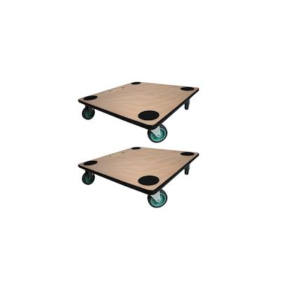 PROREGAL MegaDeal 2x Profi Transportroller mit 4 Rollen | HxBxT 11,5x50x50 cm | Traglast 150kg | Sperrholzplatte | Braun | Möbelroller Image