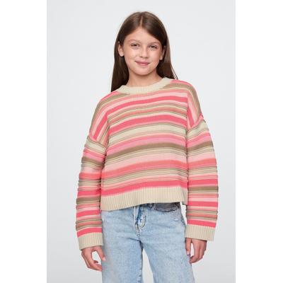 Gap Girls Pink Stripe Boxy Knit Jumper (4-13yrs) - Pink Stripe