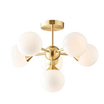 Oakland 6 Bulb Ceiling Light Brushed Gold