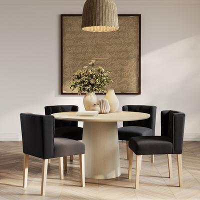 Hazell Light Ash Wood Minimalist Dining Table (Seats 4)