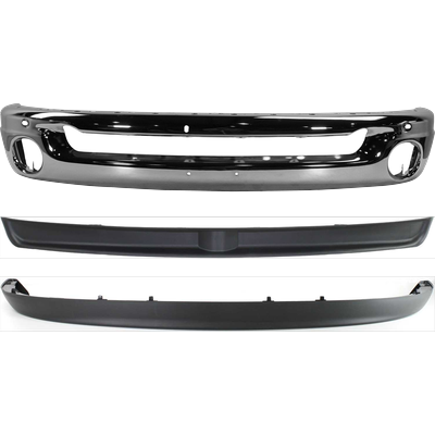 2009 Dodge Ram 2500 3-Piece Kit Front Bumper, New Body Style, Chrome, Includes (1) Bumper, (1) Bumper Trim, and (1) Valance