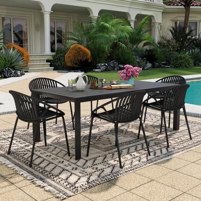 Christopher Knight Home - Emma Outdoor Aluminium and Resin 7 Piece Dining Set