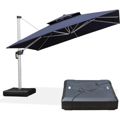 PURPLE LEAF 12ft Square Patio Umbrella Cantilever Umbrella with Base Included