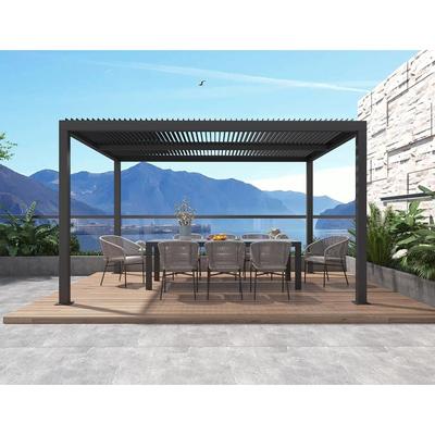 PURPLE LEAF Louvered Pergola Outdoor Aluminum Pergola with Adjustable Roof for Patio Hardtop Gazebo