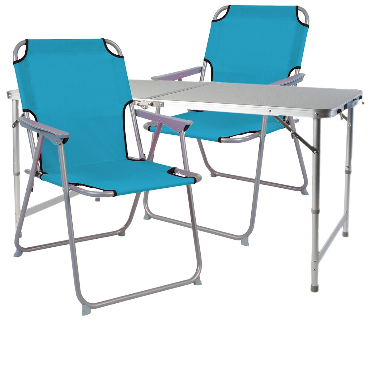 Mojawo 3-teiliges Campingmöbel Set Alu 120x60x58/70cm Petrol Image