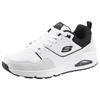 Sneaker SKECHERS "UNO-RETRO ONE", Herren, Gr. 45, schwarz-weiß (weiß, schwarz), Leder, Veloursleder, Lederimitat, Mesh, sportlich, Schuhe, Retro Sneaker, Schnürschuh mit Skech-Air Luftkissensohle