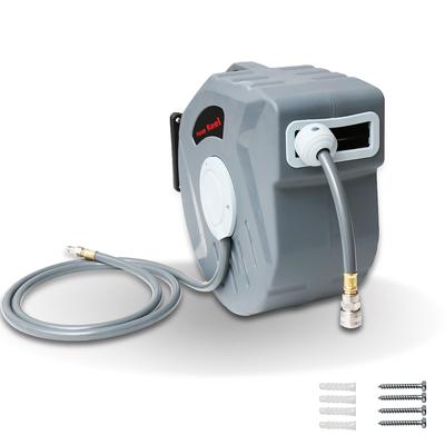 TEMU Hose Reel 20 M, Compressed Air Hose Reel, Hose Reel, Compressor Accessories, Wall Bracket, 1/4 Inch Quick Coupling, 180° Swiveling Image
