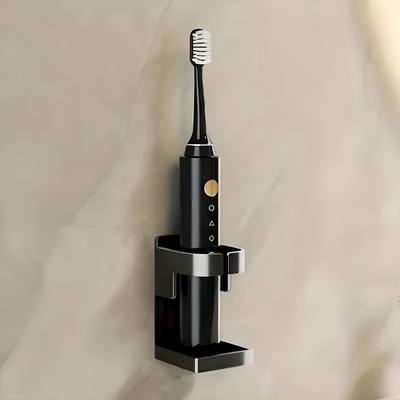 TEMU Space-saving Electric Toothbrush Holder - Sleek, Modern Wall-mounted Organizer With Traceless Stand Rack, Compatibility For 90% Of Brushes - Essential Bathroom Accessory Image