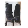 Schwarz Keil Plattform Stiefel Zipper Mittlere Waden Patchwork Mode Sexy 2025, Sommer Casual Große Größe Frau Schuhe Zapatillas Mujer