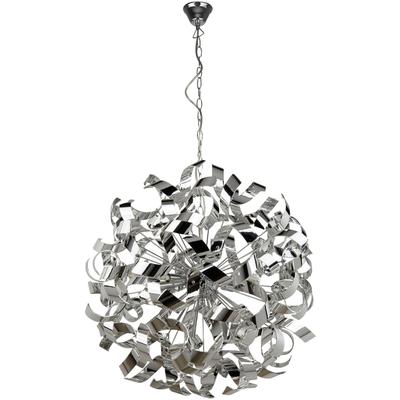 SEARCHLIGHT Hängeleuchte "Hängeleuchte Curls, 6-flammig", silber (chrom), Ø 60,00cm H: 60,00cm, Lampen, Glamourös