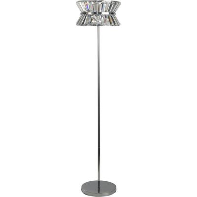 SEARCHLIGHT Stehlampe "Stehlampe Uptown, 3-flammig", chrom und klar, Ø 34,00cm H: 150,00cm, Lampen, Glamourös