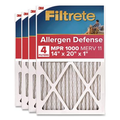 Filtrete Allergen Defense Air Filter, 12 x 20, 4/Carton (MMM98054CA) Case of 4 Filtrete™ Air Purifier and Humidifier Accessories