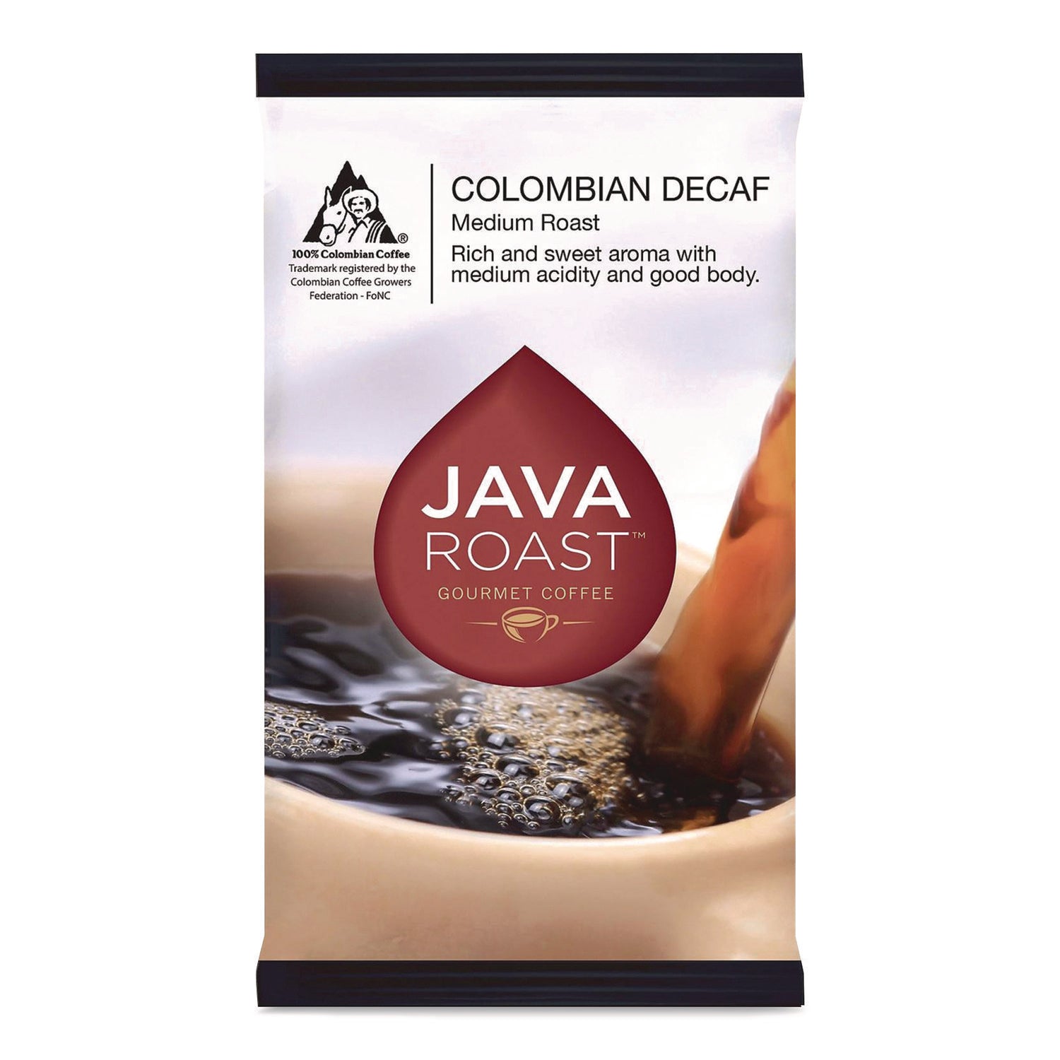 Java Roast Gourmet Coffee Ground Coffee, Columbian Decaf, 1.25 oz Packet, 42/Carton (JAV479699) Case of 42 Java Roast™ Gourmet Coffee