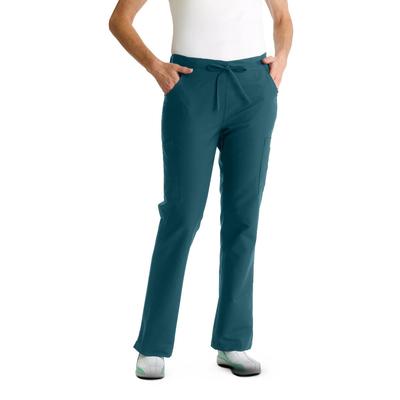 ComfortEase Women's Modern Fit Cargo Scrub Pants with 4 Pockets, Caribbean Blue, Petite Inseam, Size M, 1 EA (8865JCBMP) Each Medline