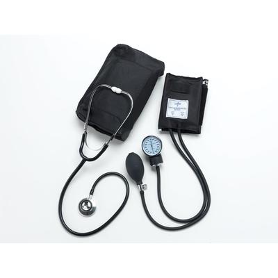 Dual-Head Stethoscope and Handheld Aneroid Sphygmomanometer Combination Kit, Adult, Black, 1 EA (MDS9120) Each Medline