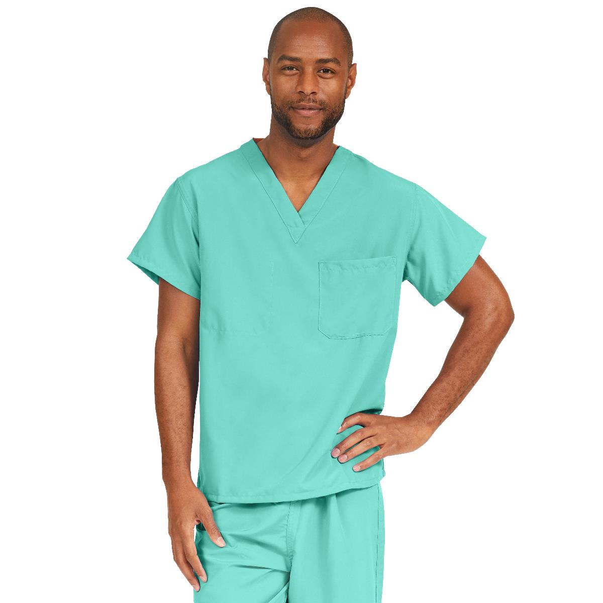 PerforMAX Unisex Reversible V-Neck Scrub Top with 2 Pockets, Jade, Size 3XL, Angelica Color Code, 1 EA (810NTJXXXL-CA) Each Medline
