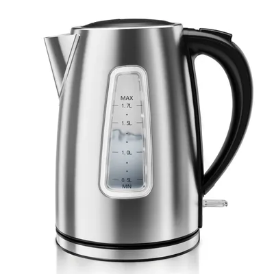 Stainless Steel Electric Kettle, 1.7 Liter Tea Kettle Electric & Hot Water Boiled, 1500W Fast Boil,
