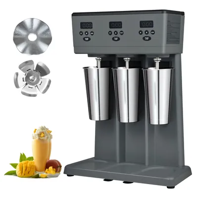 SucceBuy Milkshake Maker, 375W x 2 Electric Milkshake Machine, Commercial Double Heads Drink Mixer Blender