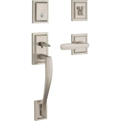 Torrey Pines, Front Entry Handleset with Interior Lever, Featuring SmartKey Deadbolt Re-Key