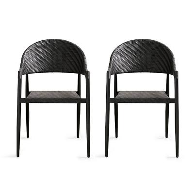 Tatum Outdoor Bistro Chairs, Set Of Two - Black - Grandin Road