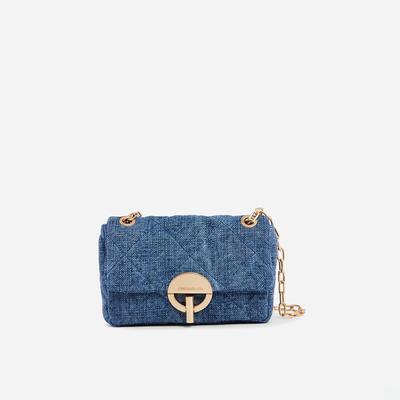 Nano Moon Crossbody Bag in Quilted Linen