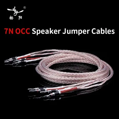 Occ 8ag 7n versilbertes Hifi-Lautsprecher kabel Hifi-Verbindungs kabel Y-Y/Bananen stecker RCA-RCA-Kabel digitales Koaxial-Audio kabel