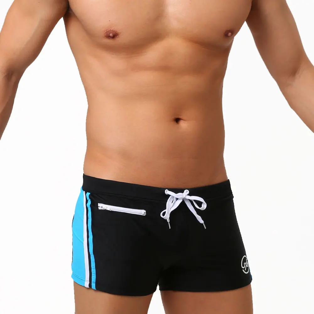 Herren-Bademode mit Push-Up-Badehose, Boxershorts mit Tasche, Hi-Q, sexy, atmungsaktiver Badeanzug für Herren, Speed Beach Shorts Sunga Image
