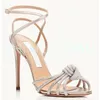 【 Messen Sie Ihre Fußlänge vor der Bestellung 】 Kristall Strass Luxus Designer Frauen elegante Sandale High Heel Bankett Schuh 17-Chc-30