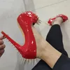 LAIGZEM Frauen Pumpen Glänzende Runde Kappe Plattform Dünne High Heels Prom Sandalen Cosplay Punk Gothic Schuhe Frau Große Größe 35 42 44 46