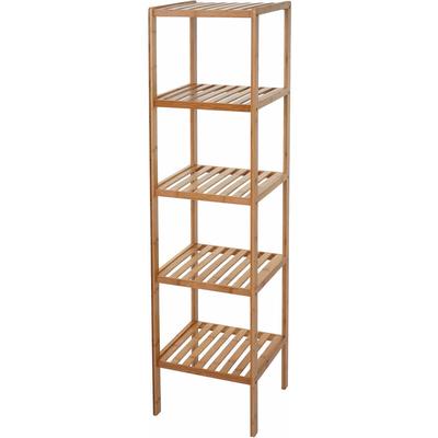 Neuwertig] Badregal HHG 550, Badezimmer Badschrank Standregal, Bambus 140x34x33cm Image