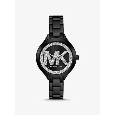 Michael Kors Aspyn Pavé Logo Black-Tone Watch