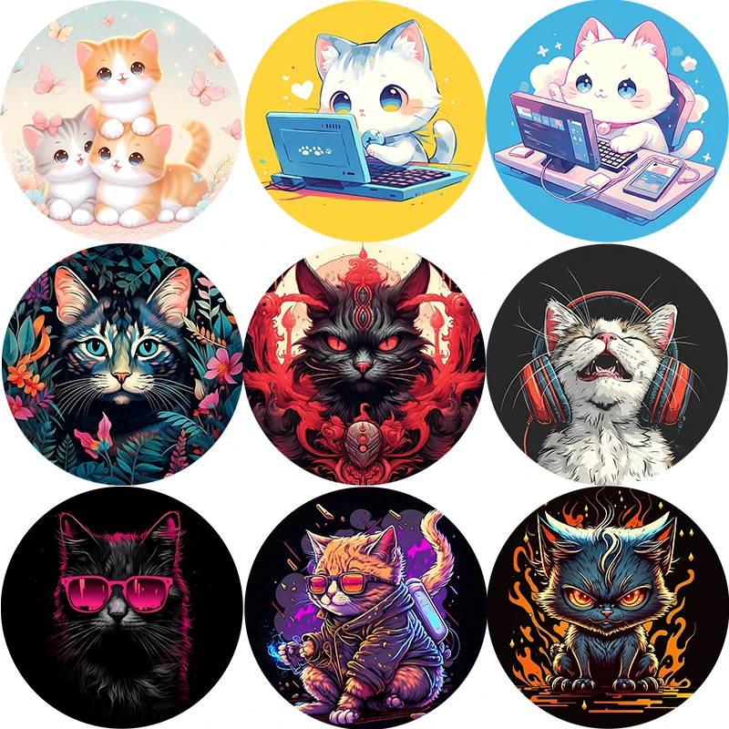 Support de téléphone portable chat noir poppé Anime, prise Попсоasten, poignée Tok, accessoires de téléphone portable pour iphone 12 13 14 15 Pro Max