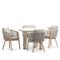 Set da pranzo rotondo da giardino 4 posti beige